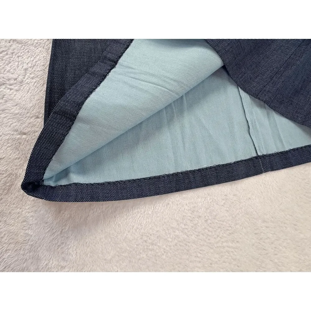 Vintage 1970s Denim Mid Length Skirt 100% Cotton NWT A Line Size 14/ 28